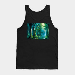 River running through a lovely summer valley Tank Top